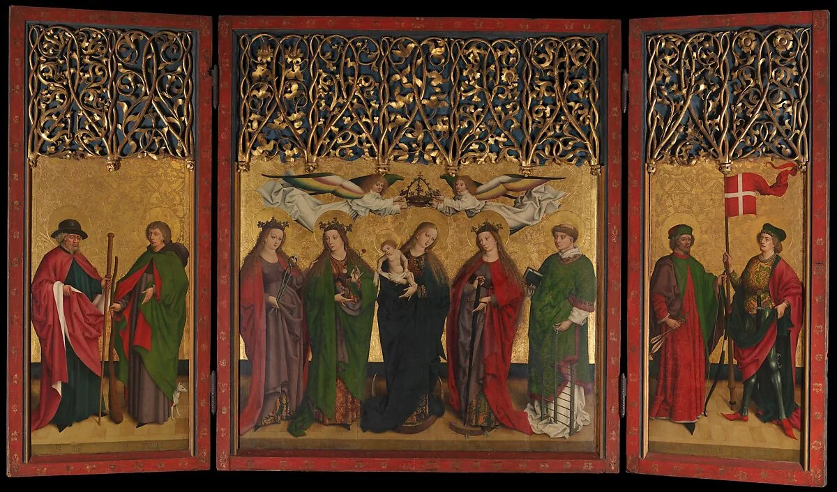 The Burg Weiler Altar Triptych (Altarpiece with the Virgin and Child and Saints) — Master of the Burg Weiler Altarpiece
