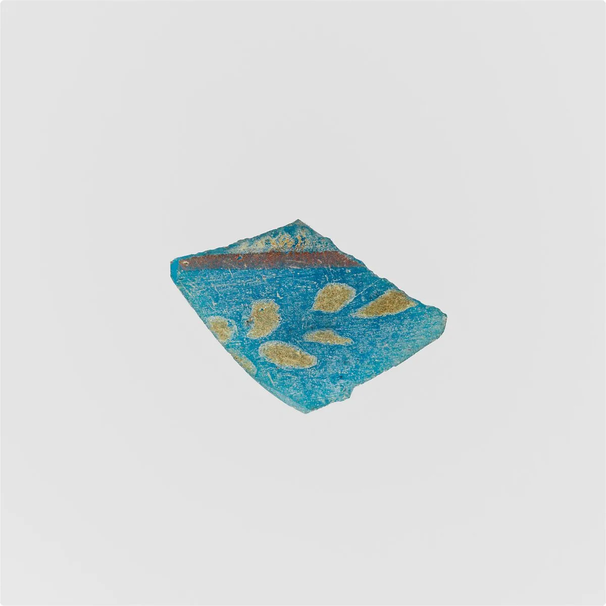 Glass fragment with painted and gilded decoration — Unknown