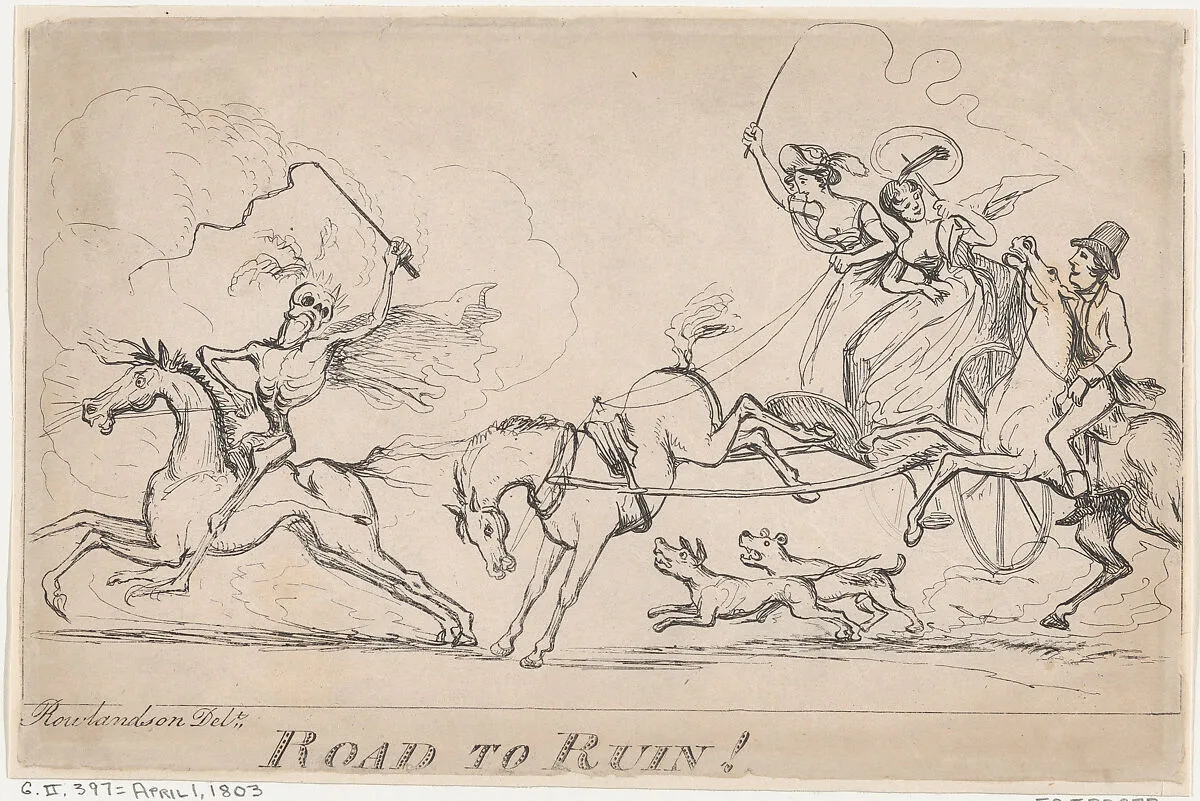 Road to Ruin! — S. W. Fores|Thomas Rowlandson