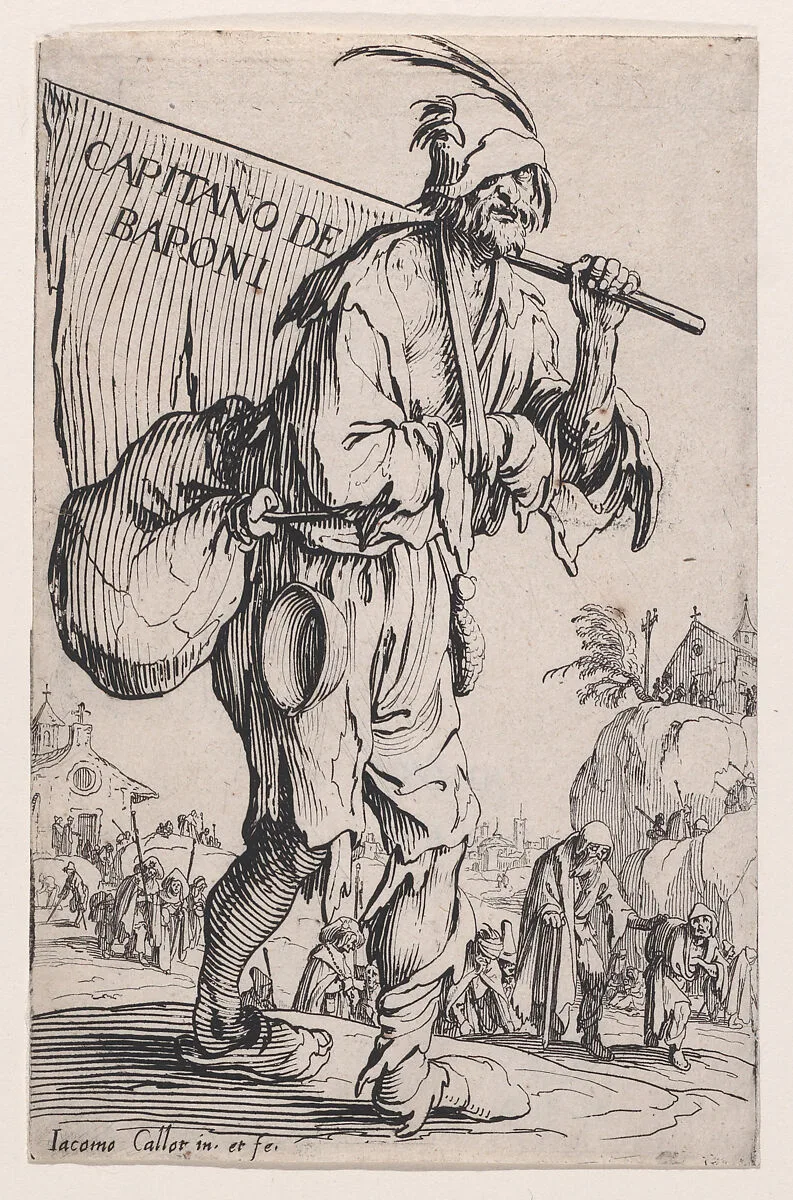 Frontispiece, from Les Gueux suite appelée aussi Les Mendiants, Les Baroni, ou Les Barons (The Beggars, also called the Barons) — Jacques Callot