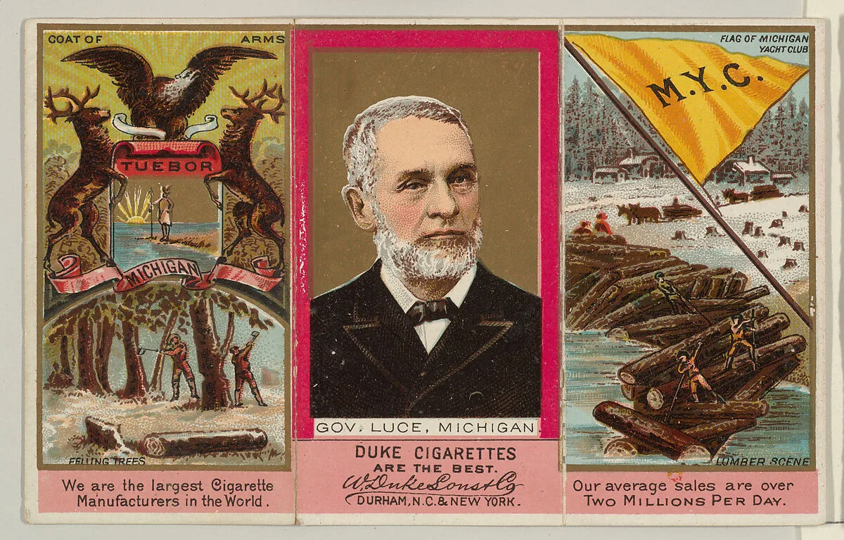 Governor Luce, Michigan, from "Governors, Arms, Etc." series (N133-2), issued by Duke Sons & Co. — W. Duke, Sons & Co.