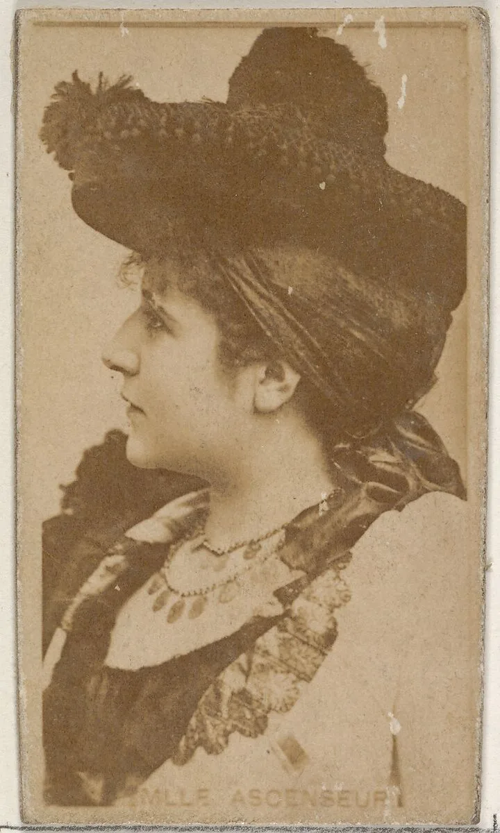 Mlle. Ascenseur, from the Actors and Actresses series (N45, Type 8) for Virginia Brights Cigarettes — Allen & Ginter