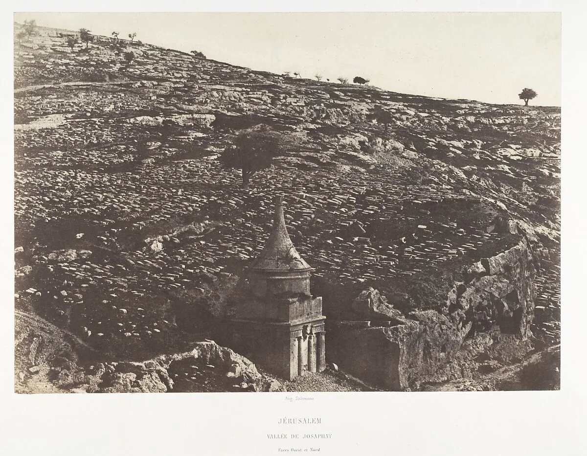 Jérusalem, Vallée de Josaphat, Faces Ouest et Nord, 1 — Imprimerie photographique de Blanquart-Évrard, à Lille|Auguste Salzmann