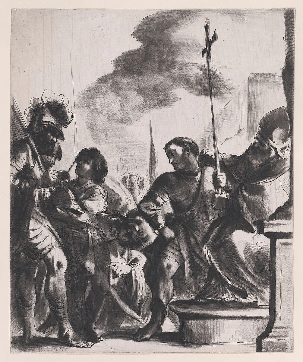 Constantine receiving the Faith banner, after Guercino — baron Dominique Vivant Denon|Guercino (Giovanni Francesco Barbieri)