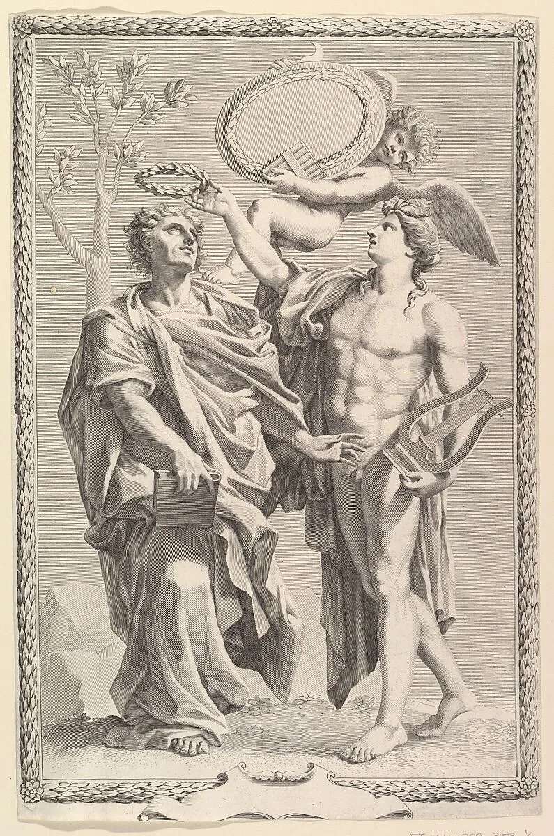 Frontispiece: Virgil, Publii Virgilii Maronis Opera — Claude Mellan|Nicolas Poussin