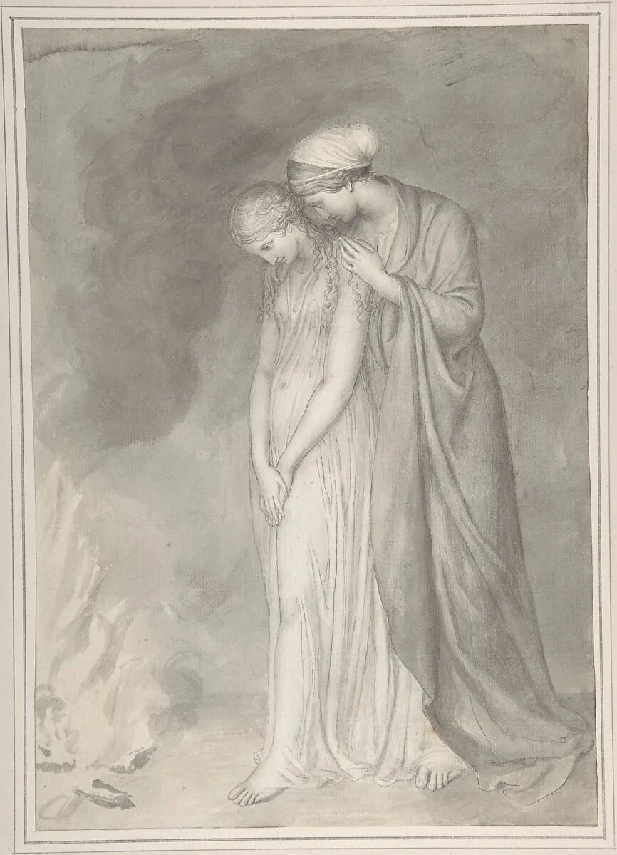 Study of Two Women Grieving — John Flaxman