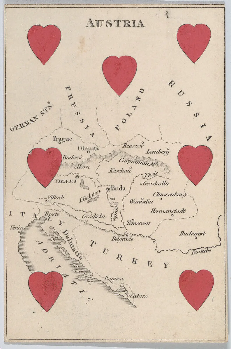 Austria, from "Court Game of Geography" — William and Henry Rock