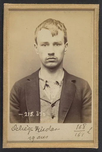 Deliège. Nicolas, François. 19 ans, né à Ixelles (Belgique). Tailleur d'habits. Anarchiste. 9/3/94.