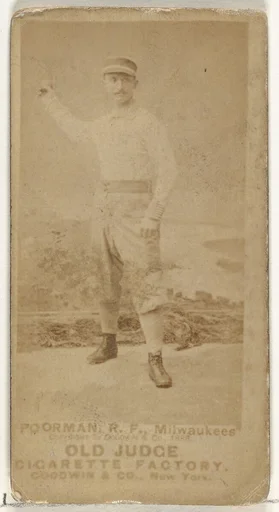 Thomas Iverson "Tom" Poorman, Right Field, Milwaukee, from the Old Judge series (N172) for Old Judge Cigarettes