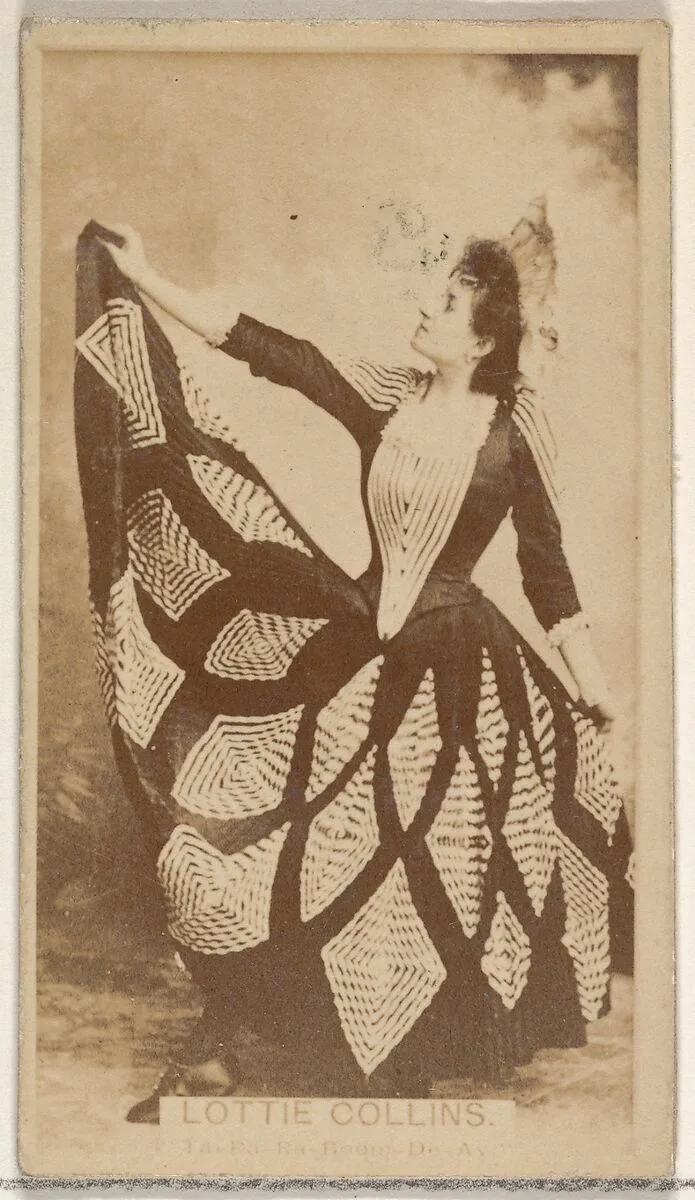 Lottie Collins, from the Actors and Actresses series (N45, Type 8) for Virginia Brights Cigarettes — Allen & Ginter