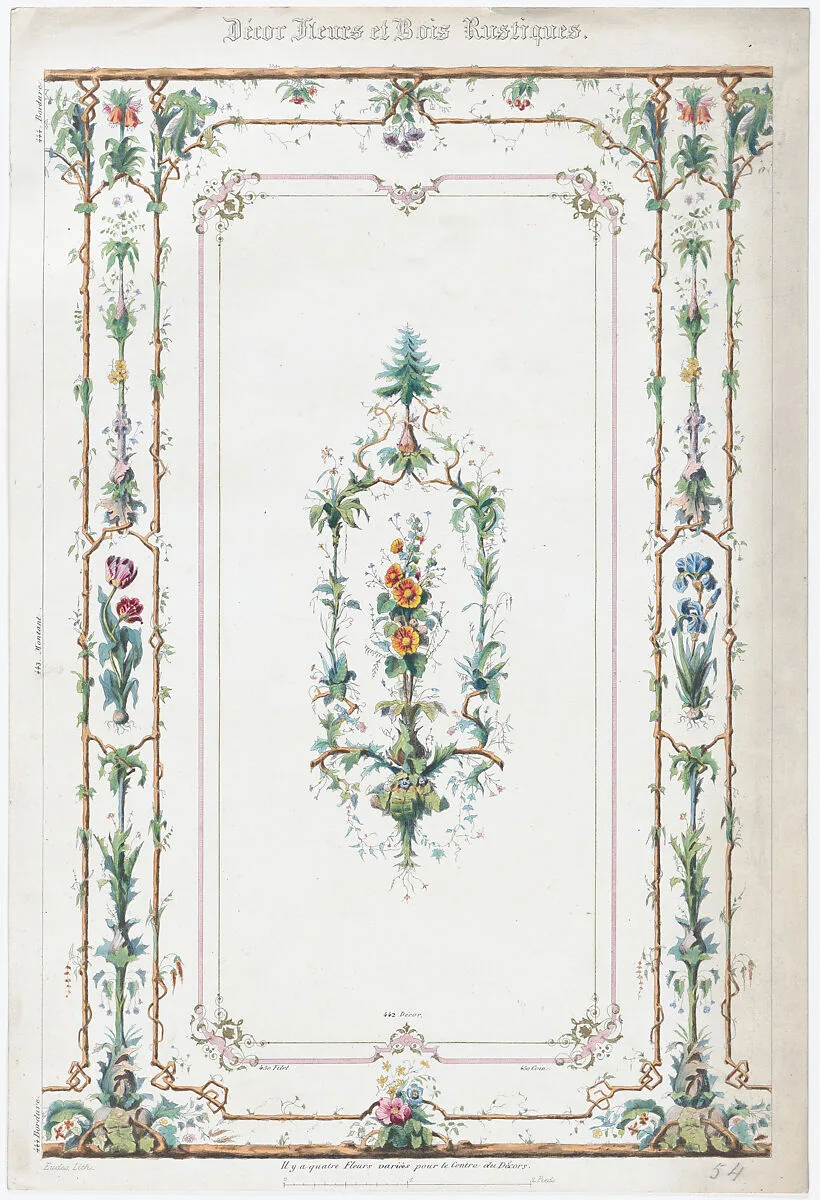 Décor Fleurs et Bois Rustiques. — Anonymous, French, 19th century|Eudes