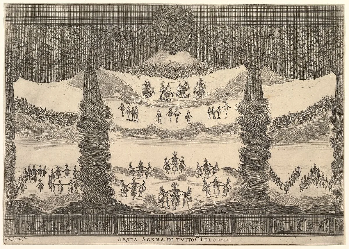 Sixth scene, the heavens, from 'The marriage of the gods' (Le nozze degli Dei) — Stefano della Bella