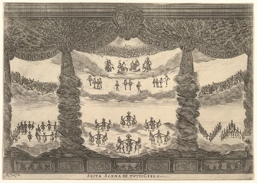 Sixth scene, the heavens, from 'The marriage of the gods' (Le nozze degli Dei)