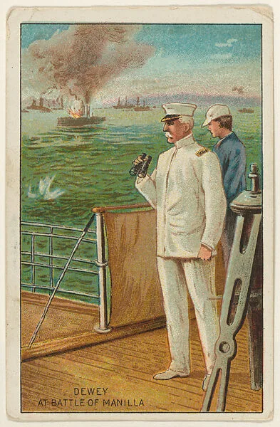 Dewey at Battle of Manilla, from the "Historical Events" series (T70), issued with Hoffman House Magnums Cigars, Flexo Giants Little Cigars, Buffo Little Cigars, and Just Suits Cut Plug — Unknown