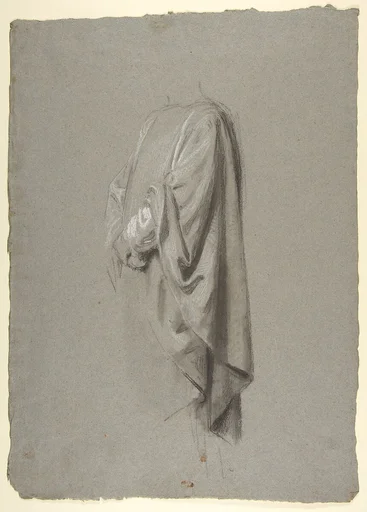 Drapery Study for a Cleric (lower register; study for wall paintings in the Chapel of Saint Remi, Sainte-Clotilde, Paris, 1858)