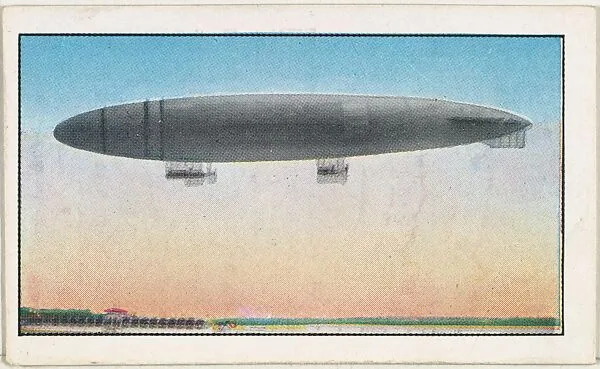 Card No. 200, German War Zeppelin Returning to Johannisthal, from the World War I Scenes series (T121) issued by Sweet Caporal Cigarettes — Underwood & Underwood|American Tobacco Company