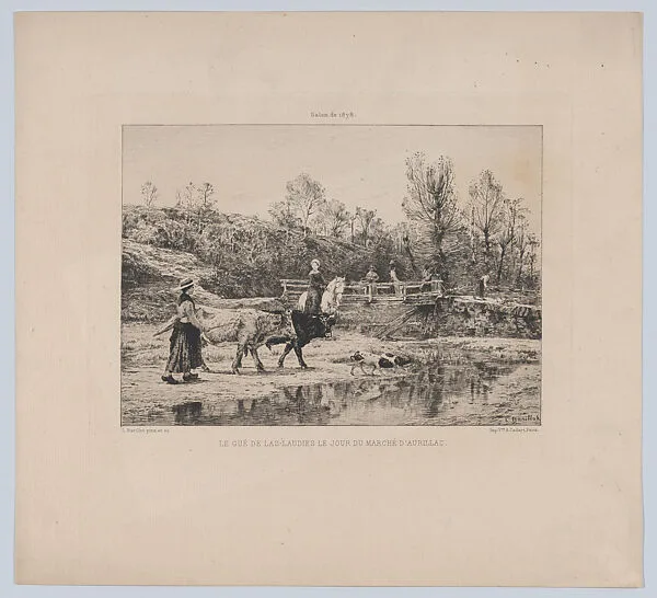 The Ford of Las-Laudies on the Day of the Aurillac Market — Alfred Cadart|Léon Barillot