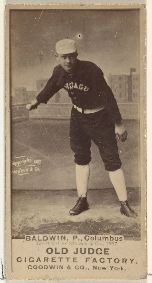 Marcus Elmore "Fido" Baldwin, Pitcher, Cleveland, from the Old Judge series (N172) for Old Judge Cigarettes — Goodwin & Company
