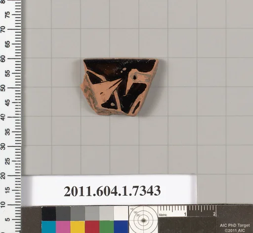 Terracotta rim fragment of a kylix (drinking cup)