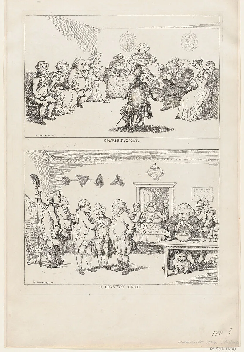 Conversazione, and A Country Club — Henry William Bunbury|Thomas Rowlandson