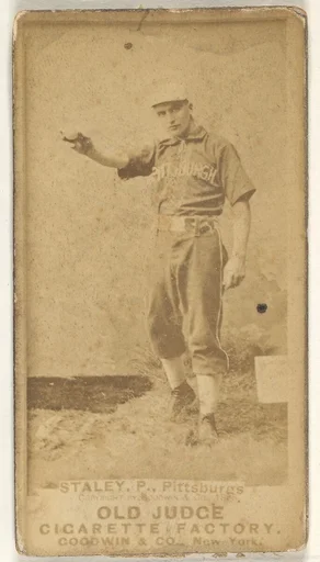Henry "Harry" Eli Staley, Pitcher, Pittsburgh, from the Old Judge series (N172) for Old Judge Cigarettes