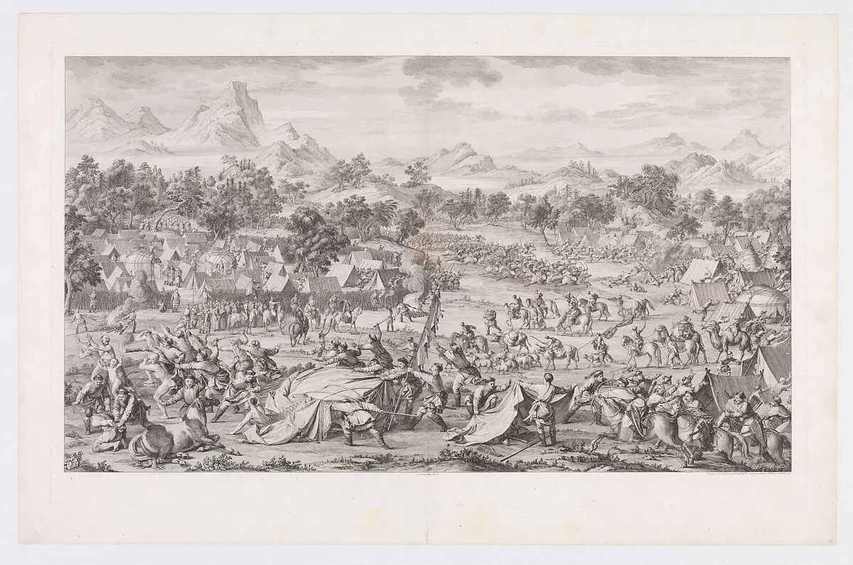 The Battle at Oroi-jalatu — Charles Nicolas Cochin II|Jacques Philippe Le Bas|Giuseppe Castiglione