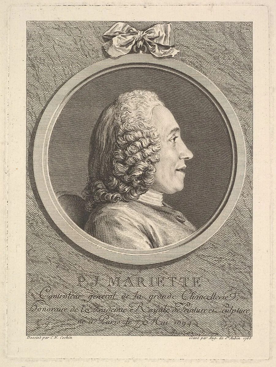 Portrait of Pierre-Jean Mariette — Augustin de Saint-Aubin|Charles Nicolas Cochin II|Pierre Jean Mariette