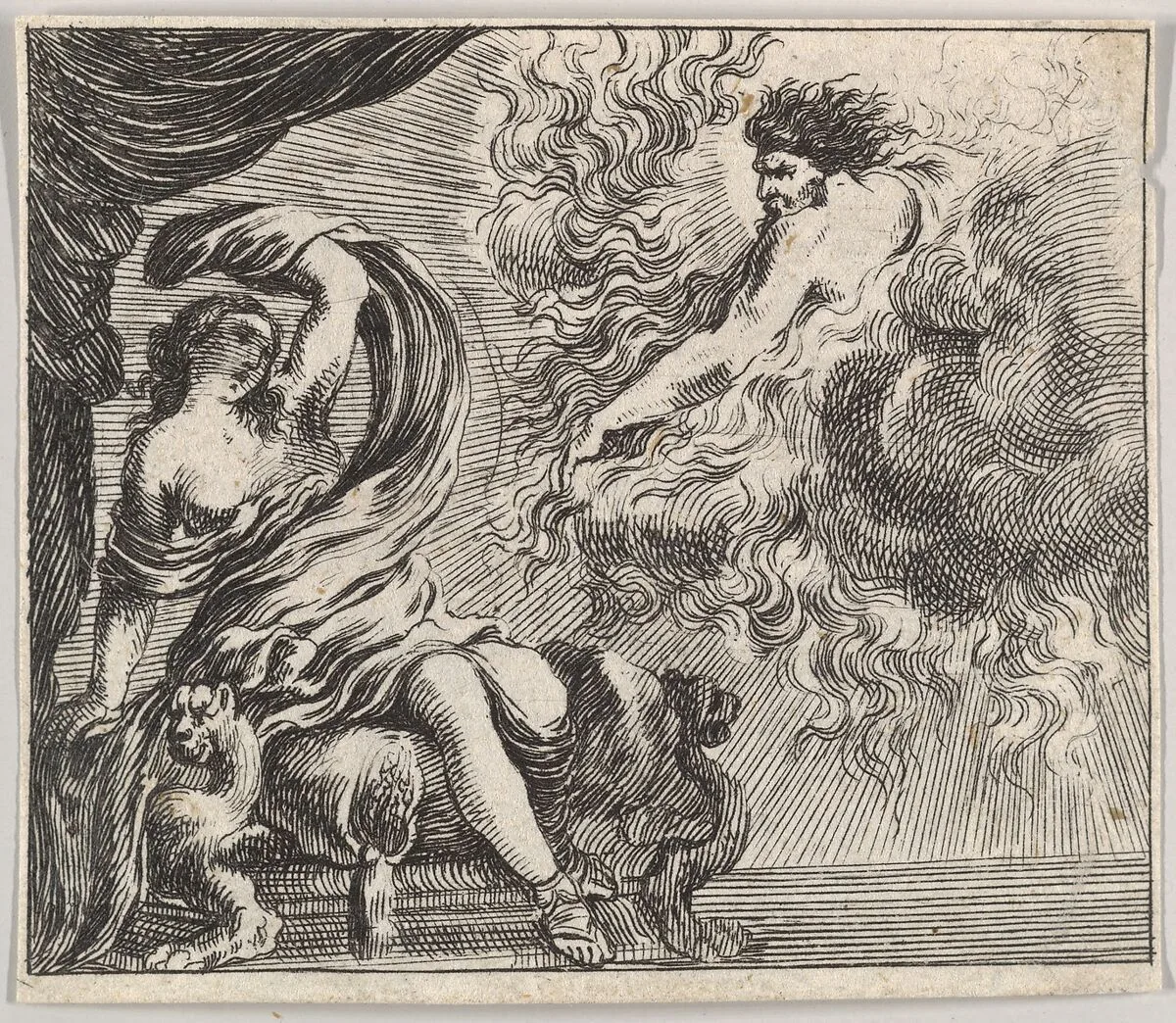 Jupiter and Semele, from 'Game of Mythology' (Jeu de la Mythologie) — Stefano della Bella