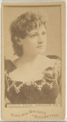 Carrie Behr, Corsair Co., from the Actors and Actresses series (N45, Type 1) for Virginia Brights Cigarettes