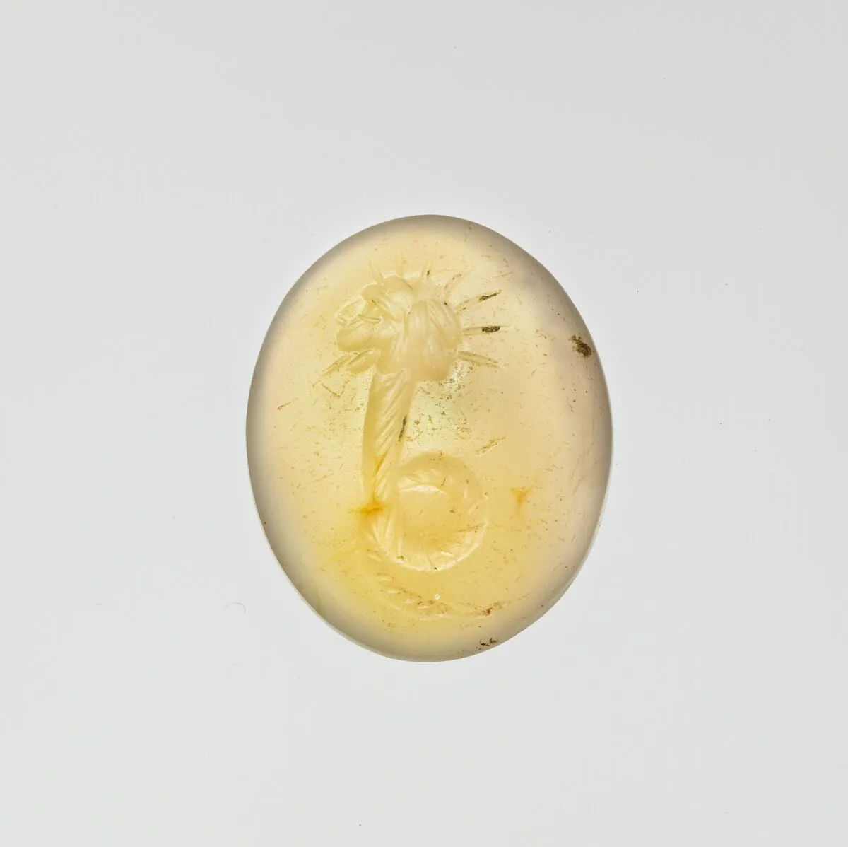 Chalcedony intaglio: Lion-headed serpent — Unknown