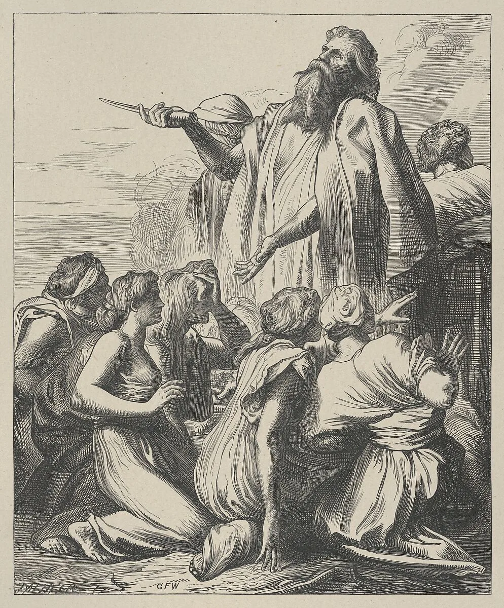 Noah's Sacrifice, from "Dalziels' Bible Gallery" — Camden Press|Scribner and Welford|Dalziel Brothers|George Frederic Watts