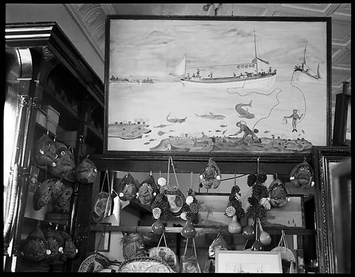 [Store Interior with Painting by a Sponge Diver, Florida]