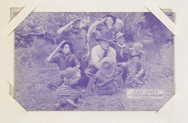 Buck Jones in "The Flying Horseman" from Western Stars or Scenes Exhibit Cards series (W412) — Unknown