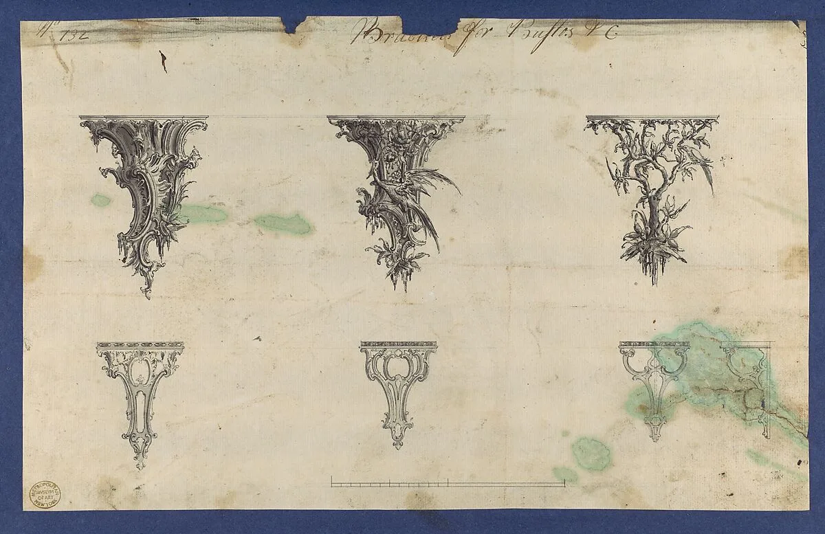Brackets for Bustos, in Chippendale Drawings, Vol. I — Thomas Chippendale