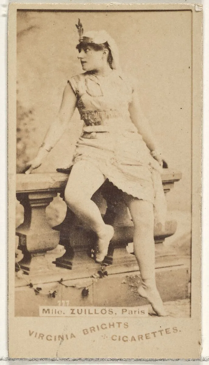Mlle. Zuillos, Paris, from the Actors and Actresses series (N45, Type 1) for Virginia Brights Cigarettes — Allen & Ginter