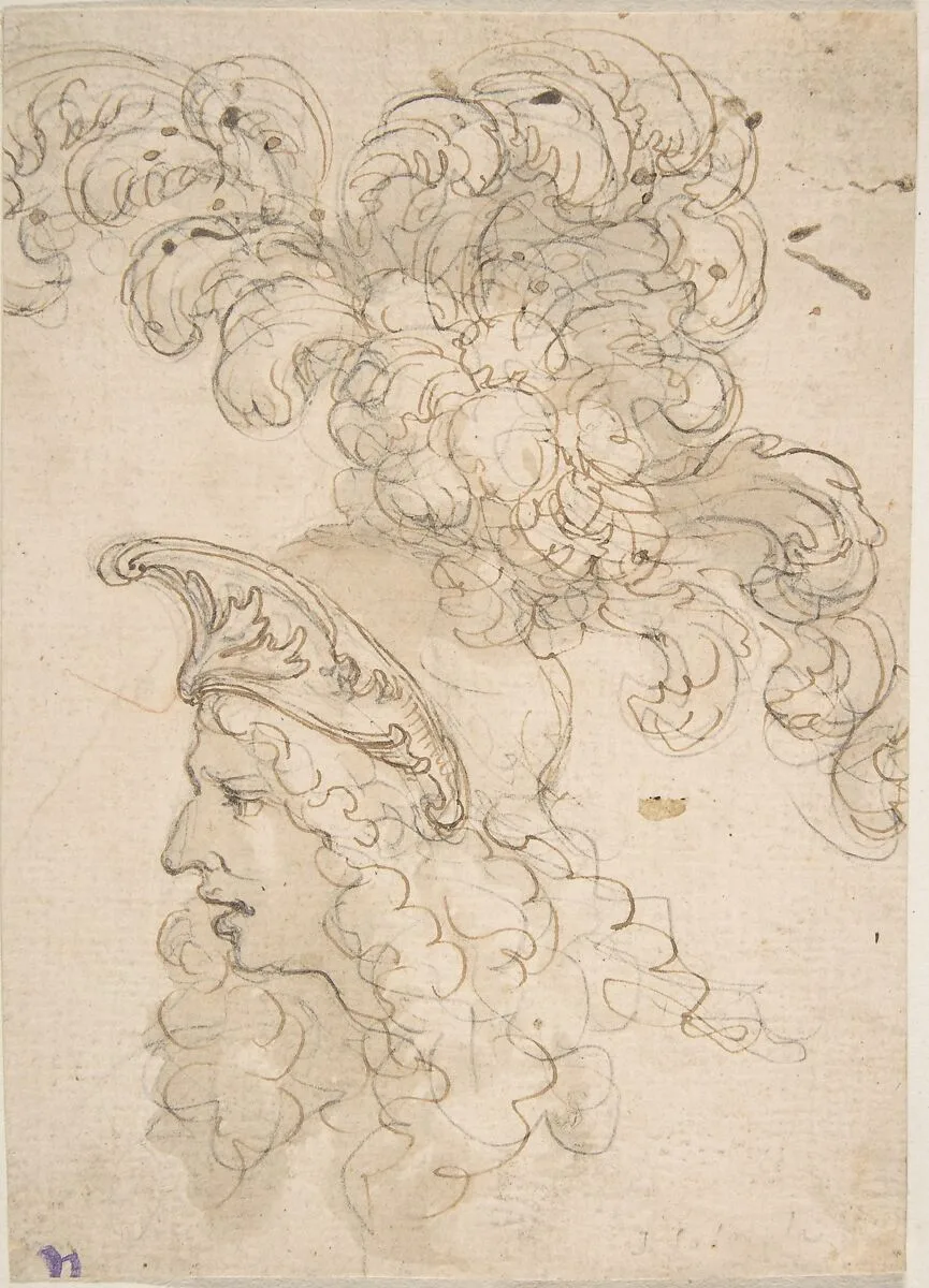 Design for a Helmet with an Elaborate Plume — Giovanni Battista Foggini
