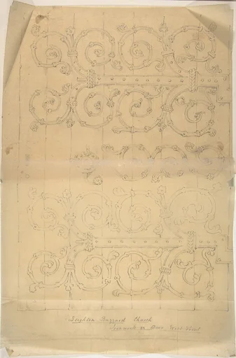 Seighton Buzzard Church, Ironwork on Door, West Front
