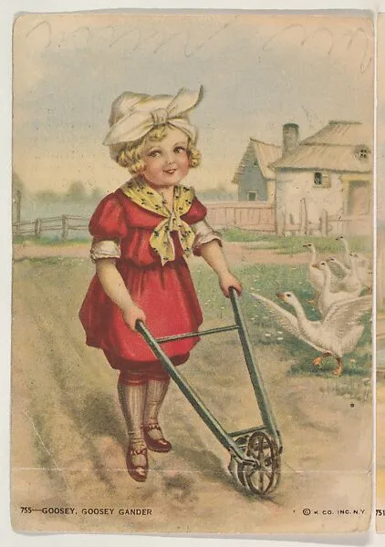 Goosey, Goosey Gander, insert card from the Children, Holidays, Etc. series (D23), issued by the Weber Baking Company — Weber Baking Company