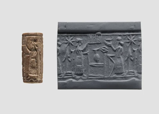 Cylinder seal with cultic banquet scene