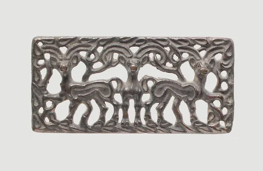 三羊紋青銅帶板|Belt Plaque with Three Ibexes