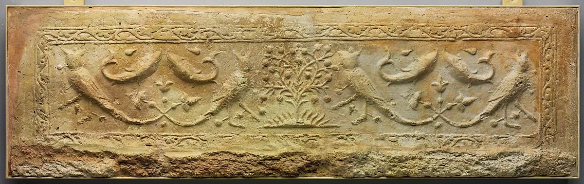 Panel with Harpies, Fish, and Trees — Unknown
