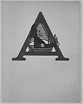The Letter A with a Sailor in a Small Boat — Maxfield Parrish