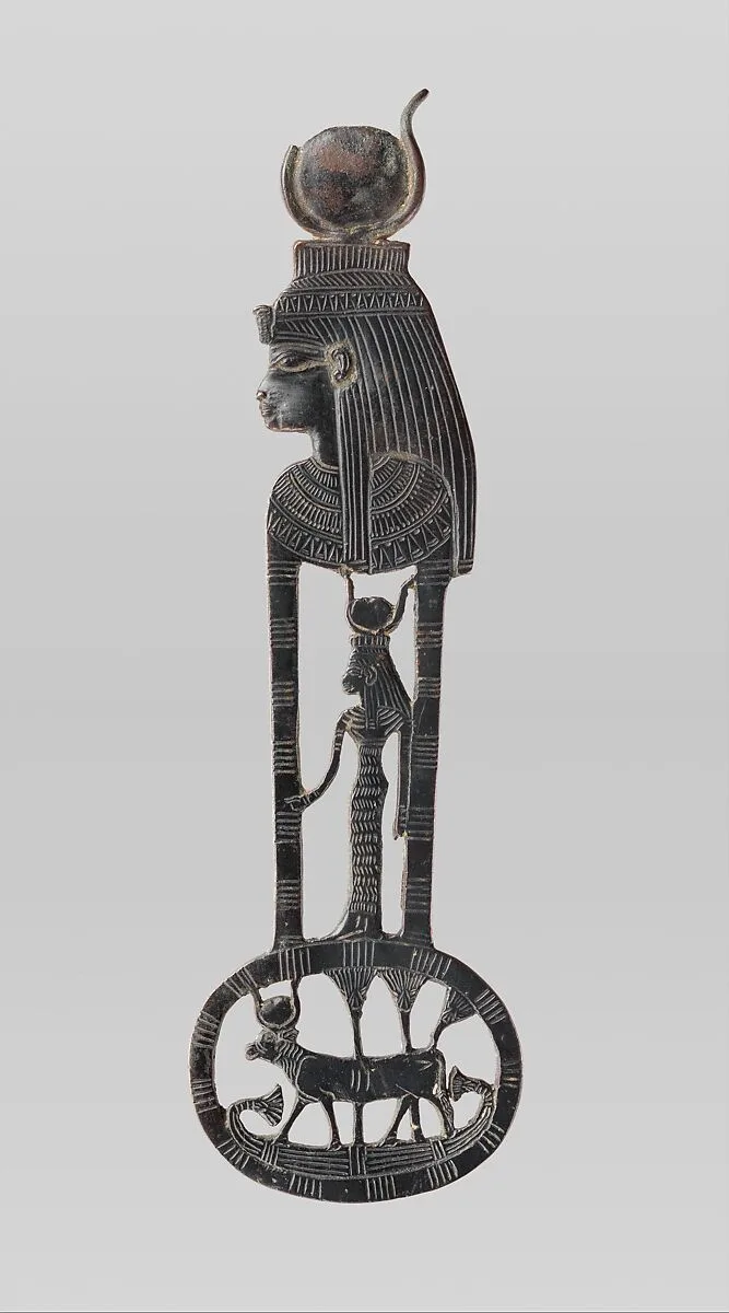 Menat counterpoise with figures of Hathor as a woman and a cow — Unknown