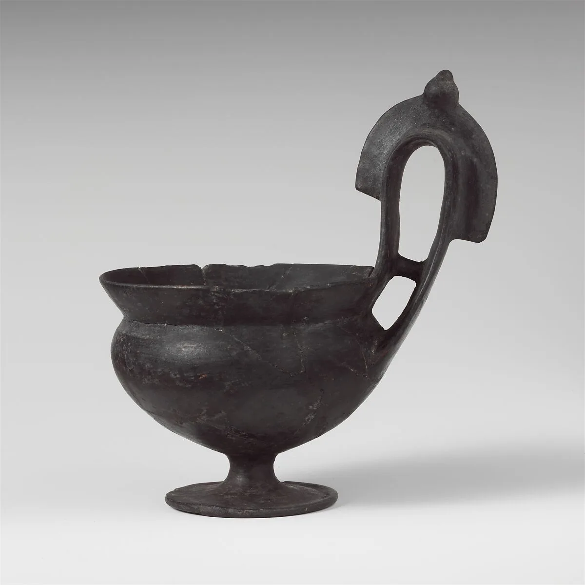Terracotta stemmed kyathos (single-handled cup) — Unknown