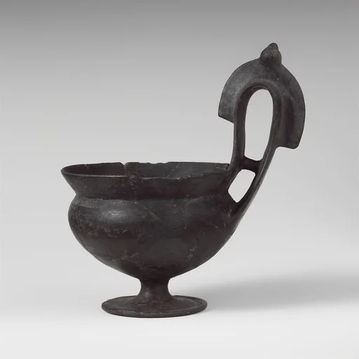 Terracotta stemmed kyathos (single-handled cup)