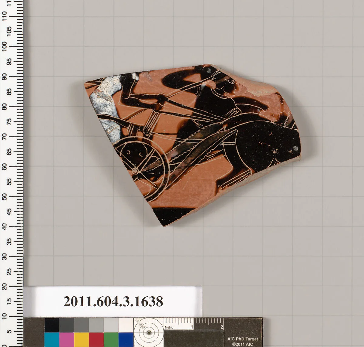 Terracotta fragment of a kylix: Band cup (drinking cup) — Unknown