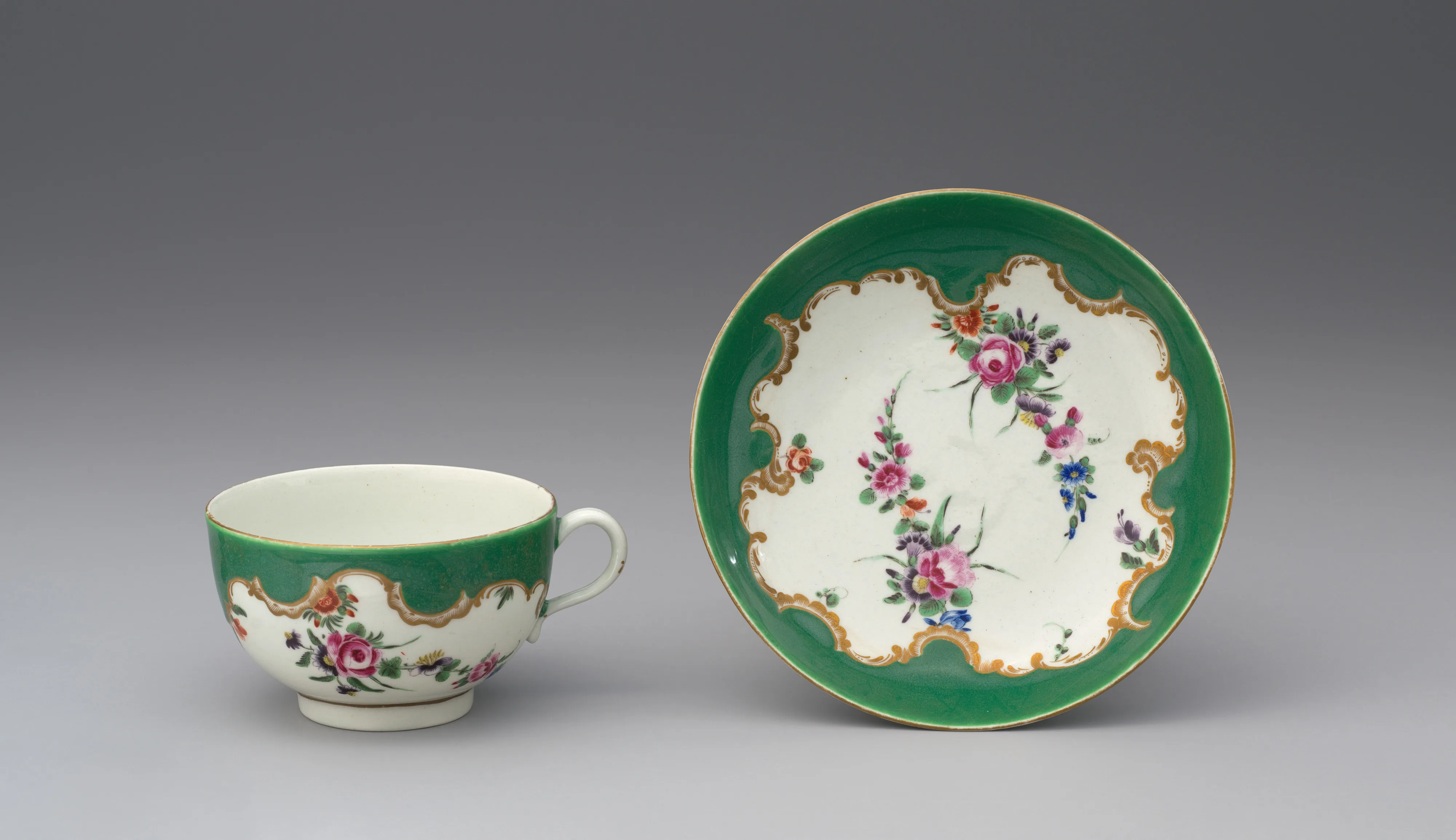 Cup and saucer — Worcester factory