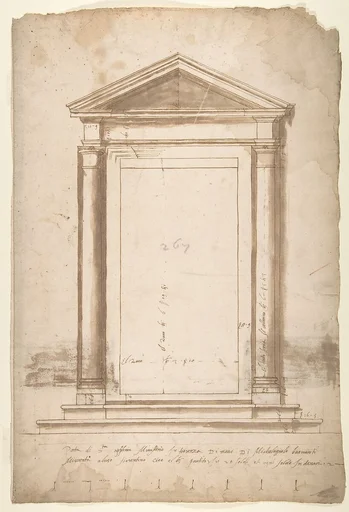 Sant'Apollonia, portal, elevation (recto) Sant'Apollonia, portal, plan (verso)