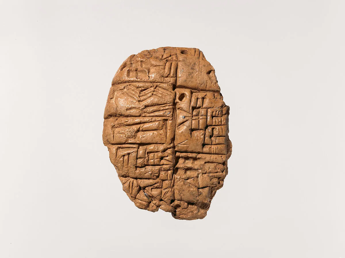 Cuneiform tablet: distribution of copper knives — Unknown