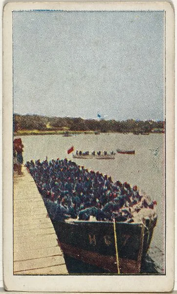 Card No. 50, African Fighters Arrayed Against the Germans, from the World War I Scenes series (T121) issued by Sweet Caporal Cigarettes — American Tobacco Company|Underwood & Underwood